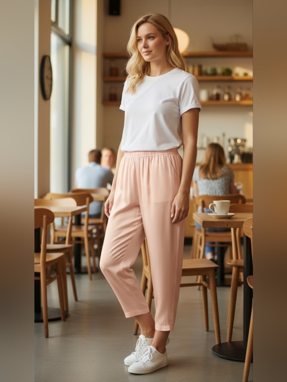 NWT- 100% Silk Light Pink Capris - Pineapple Moon Size XL